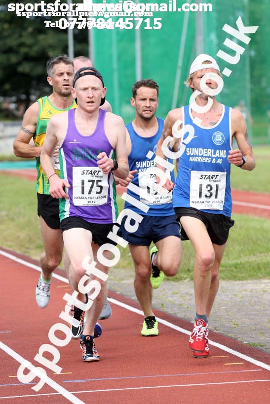 Mens 5000 metres, 2019 NEMA Track and Field Champs, Monkton. Photo:  David T. Hewitson/Sports for All Pics
